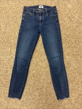 PAIGE Verdugo Ankle Skinny Jeans Size 27 Medium Wash Raw Hem
